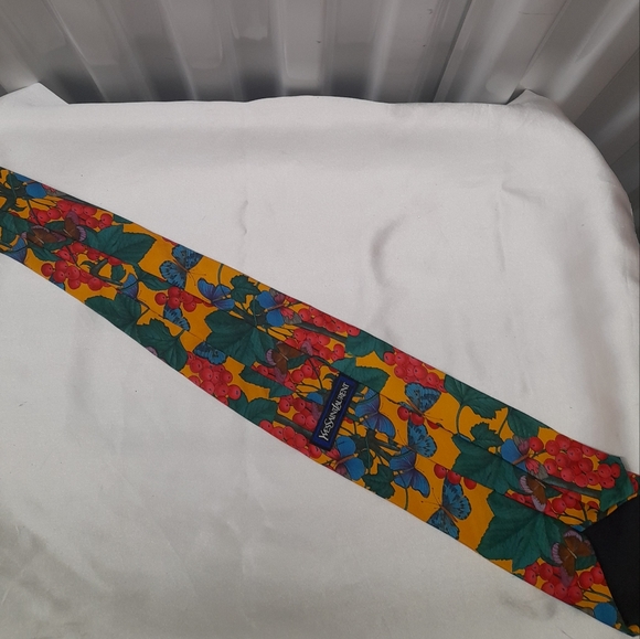 Vintage Yve Saint Laurent Floral Silk Tie Unisex - Picture 6 of 8
